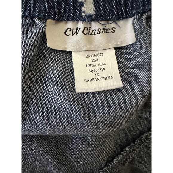 CW Classics Women's Denim Tiered Prairie Skirt 1X Cottagecore Peasant BOHO - Picture 2 of 3